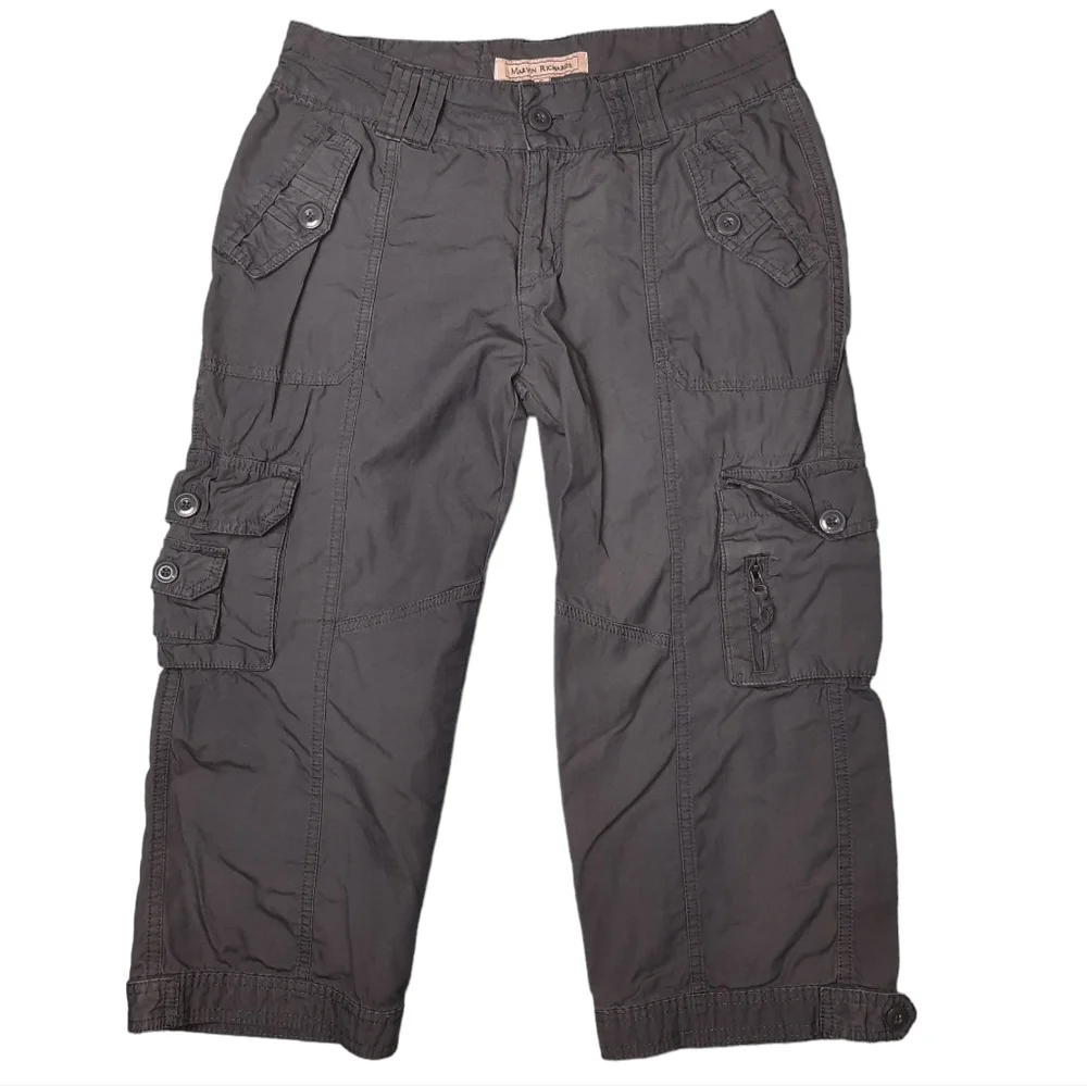 Marvin Richards Gray Khaki Crop Cargo Pant SZ 6 - Picture 1 of 13